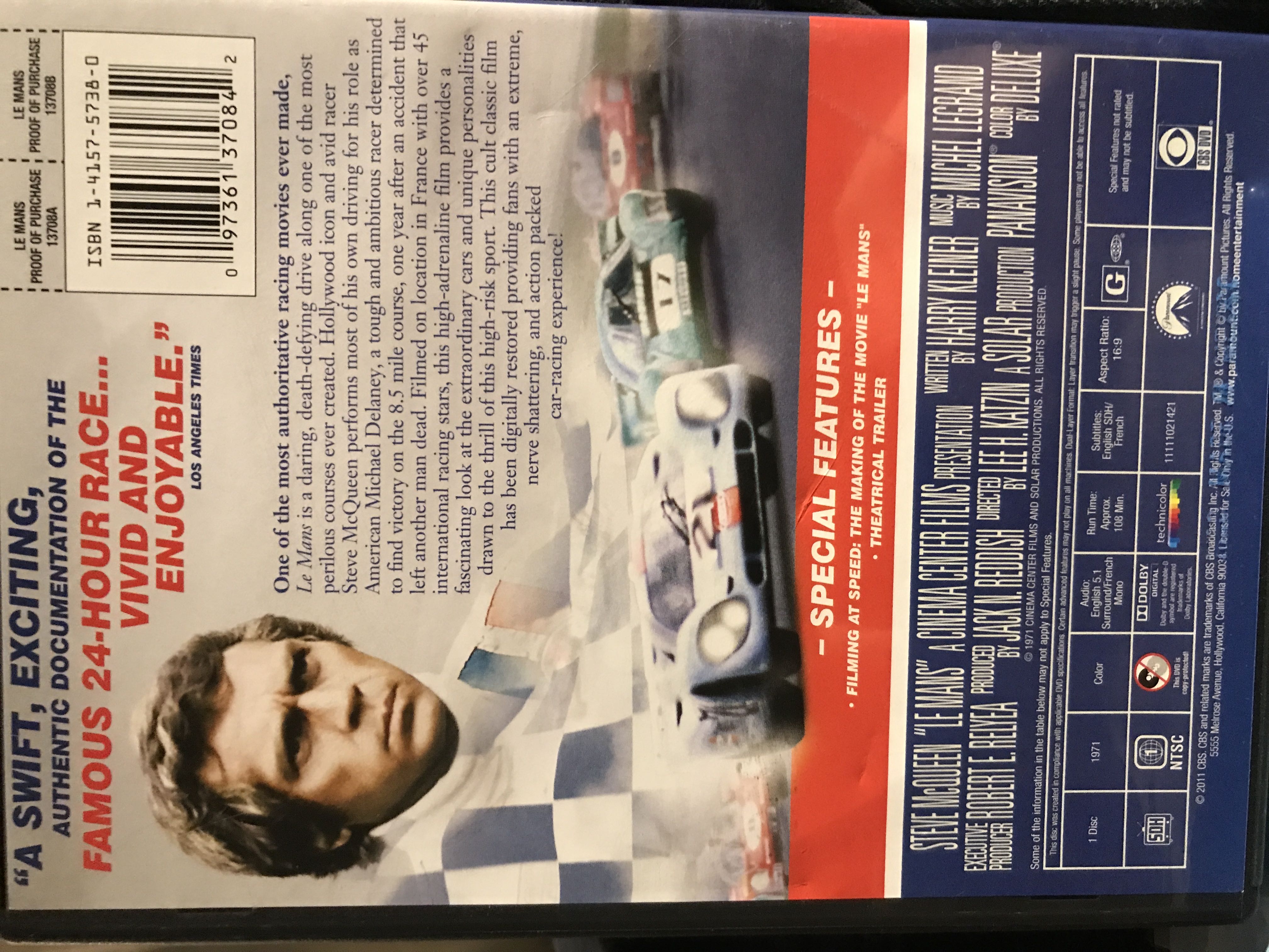 Le Mans DVD movie collectible [Barcode 097361370842] - Main Image 2