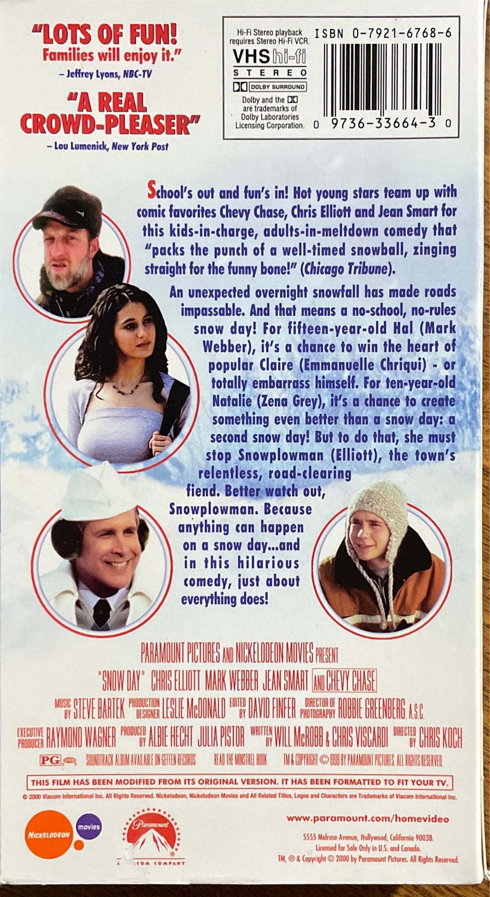 Snow Day VHS movie collectible [Barcode 097363366430] - Main Image 2