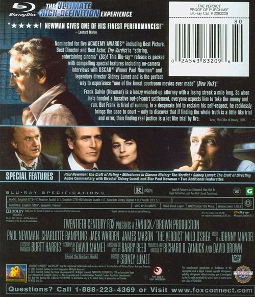 The Verdict Blu-ray movie collectible [Barcode 024543832096] - Main Image 2