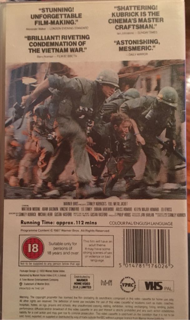 Full Metal Jacket (VHS) VHS movie collectible [Barcode 085392115433] - Main Image 2