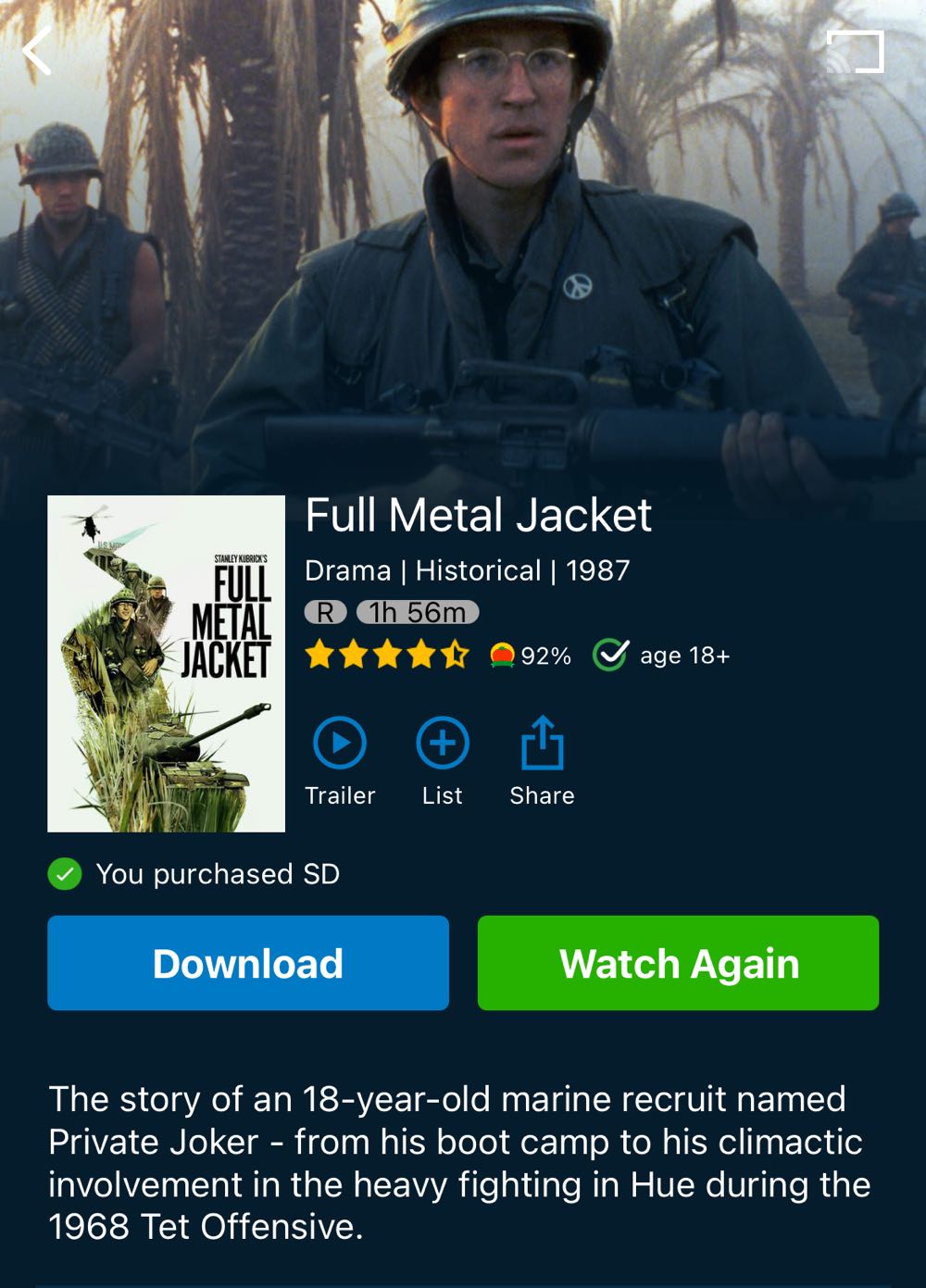 Full Metal Jacket DVD movie collectible [Barcode 13690861] - Main Image 2