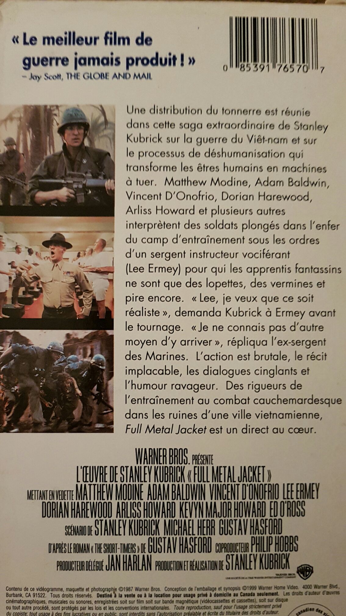 Full Metal Jacket VHS movie collectible [Barcode 5014781176026] - Main Image 2