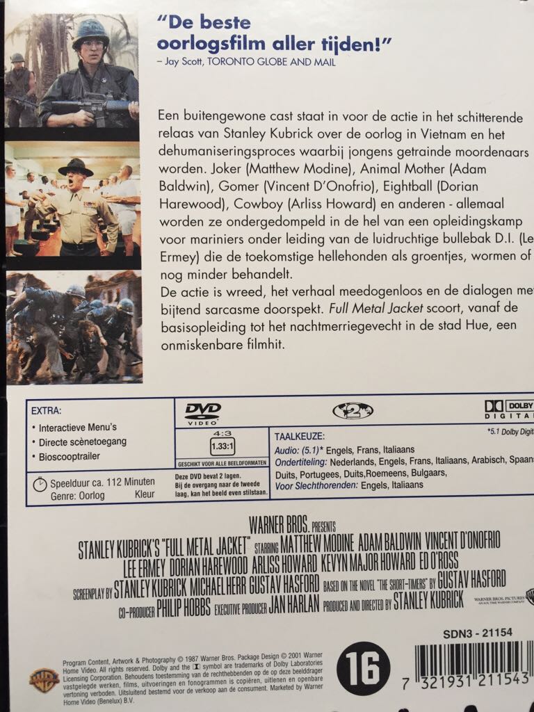 Full Metal Jacket DVD movie collectible [Barcode 7321931211543] - Main Image 2