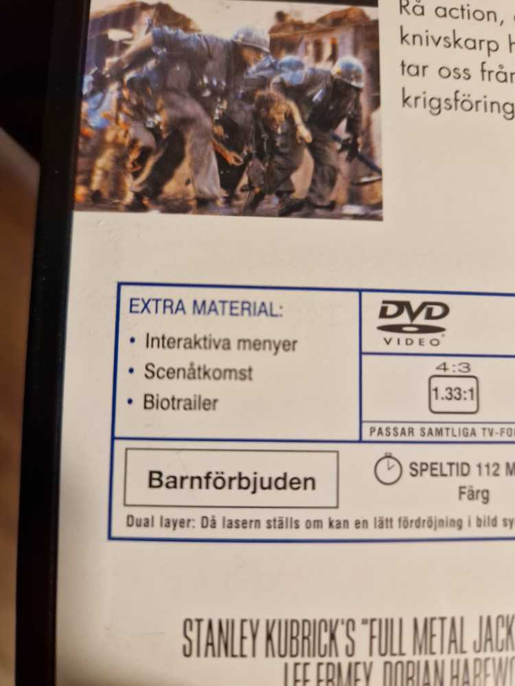 Full Metal Jacket DVD movie collectible [Barcode 7321937211547] - Main Image 3