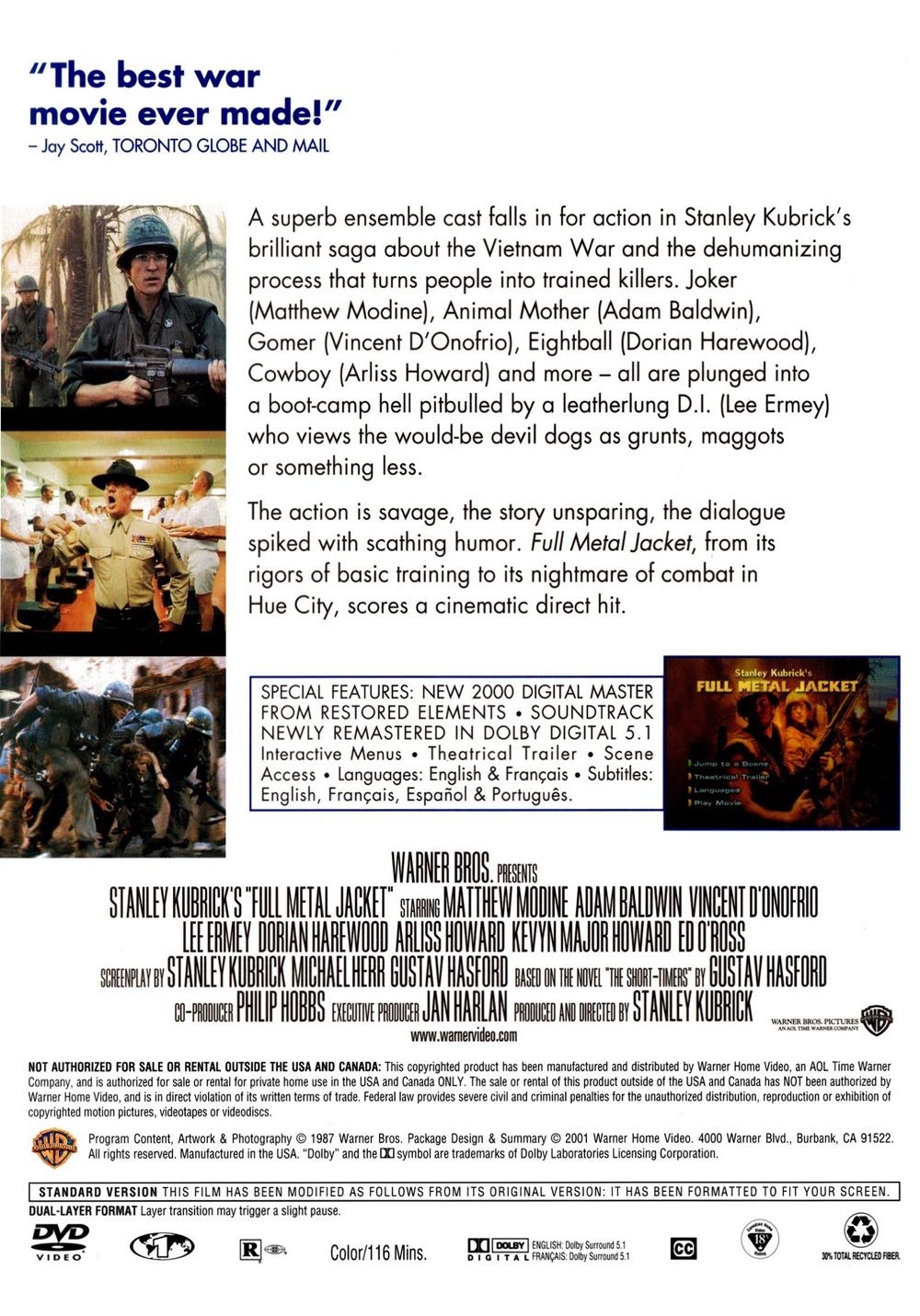 Full Metal Jacket DVD movie collectible [Barcode 7321965186275] - Main Image 2