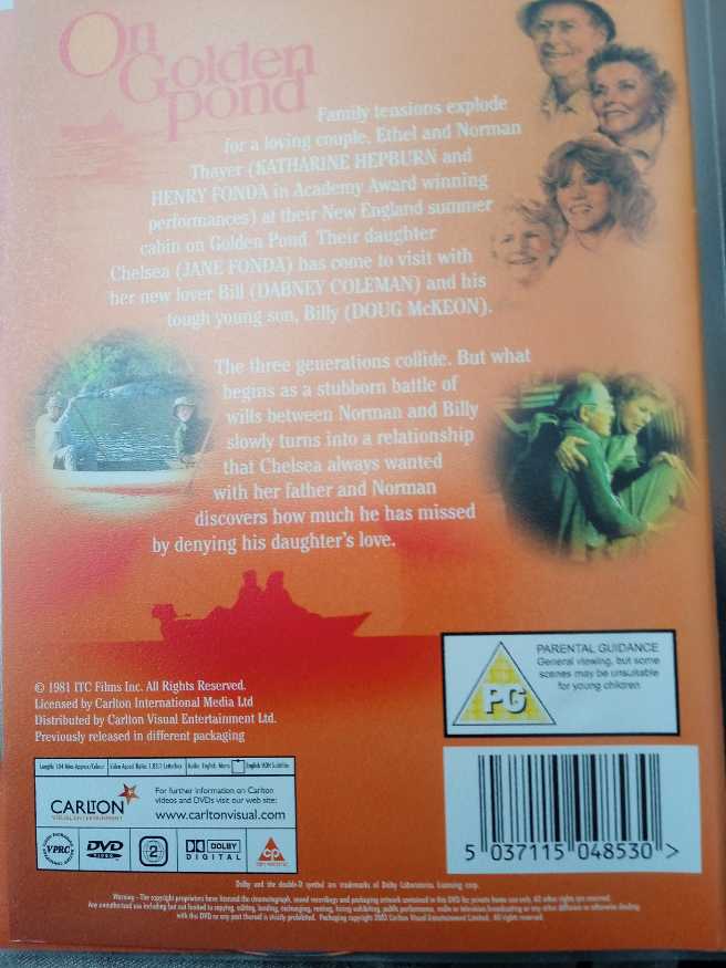 On Golden Pond DVD movie collectible [Barcode 5037115048530] - Main Image 2