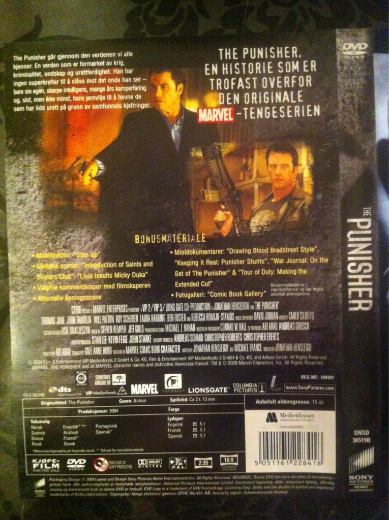 The Punisher DVD movie collectible [Barcode 5051161228418] - Main Image 2