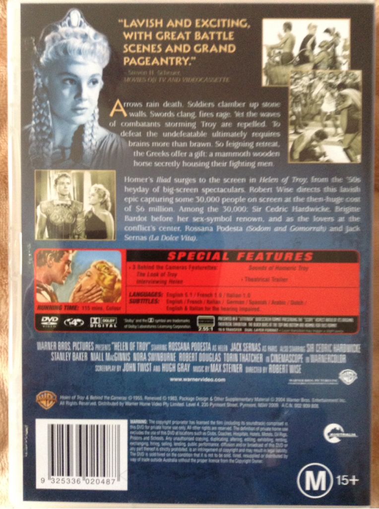 Helen of Troy DVD movie collectible [Barcode 9325336020487] - Main Image 2