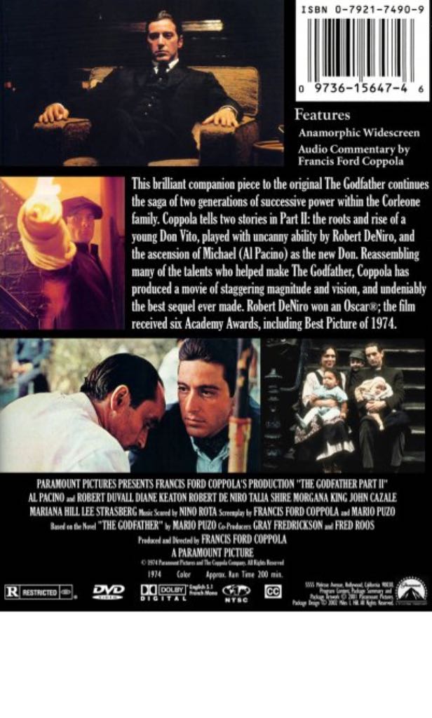 The Godfather: Part II DVD movie collectible [Barcode 097361329246] - Main Image 2