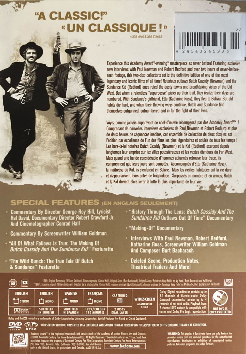 Butch Cassidy And The Sundance Kid DVD movie collectible [Barcode 024543245933] - Main Image 2