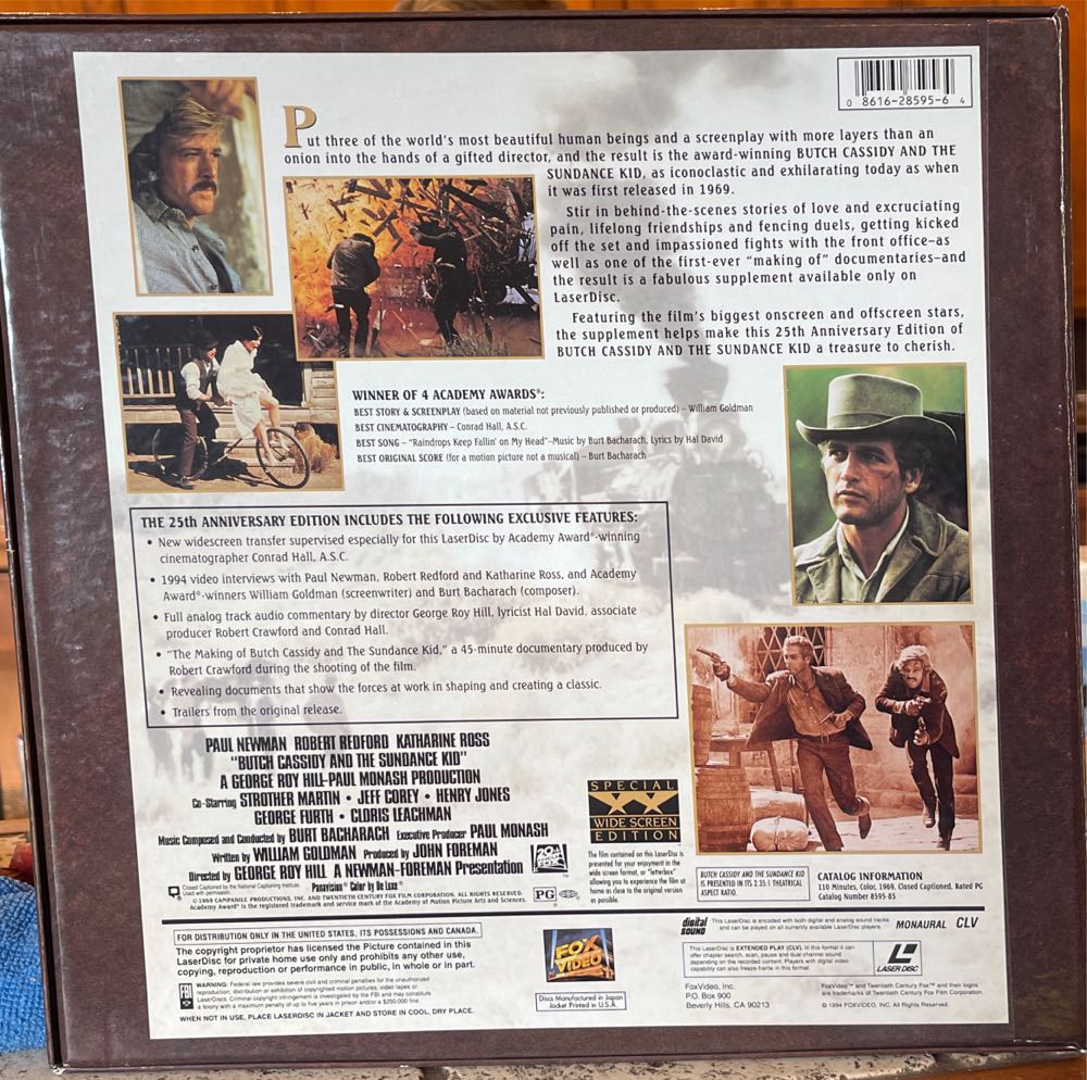 Butch Cassidy and the Sundance Kid Laser Disc movie collectible [Barcode 086162859564] - Main Image 2