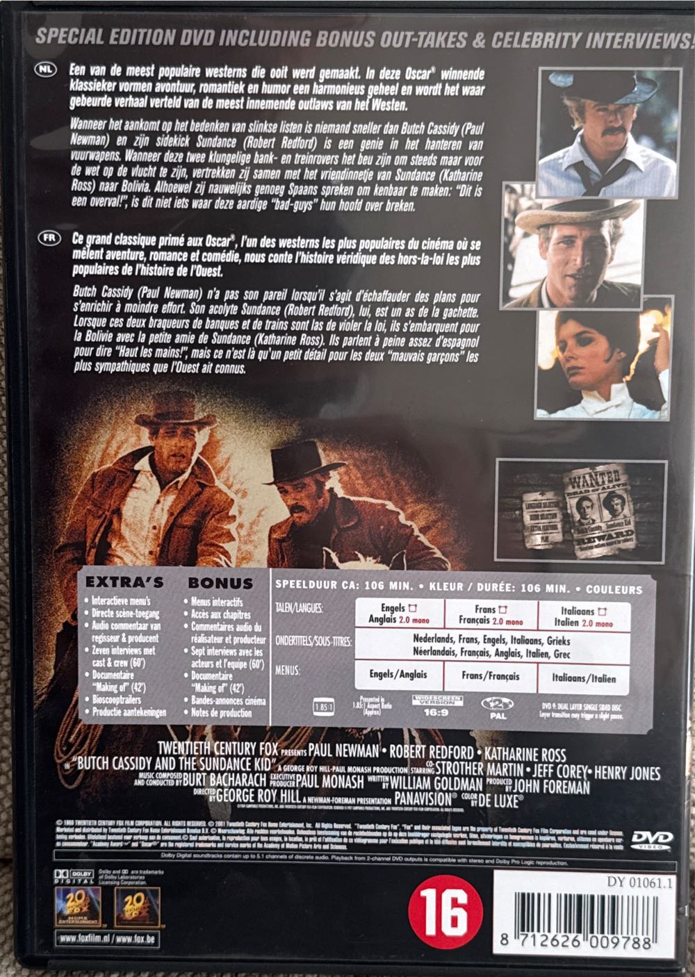 Butch Cassidy and the Sundance Kid DVD movie collectible [Barcode 8712626009788] - Main Image 2