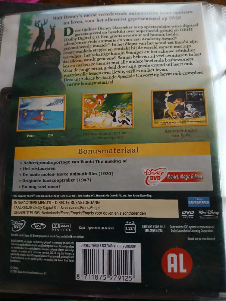 Bambi DVD movie collectible [Barcode 8711875979125] - Main Image 3