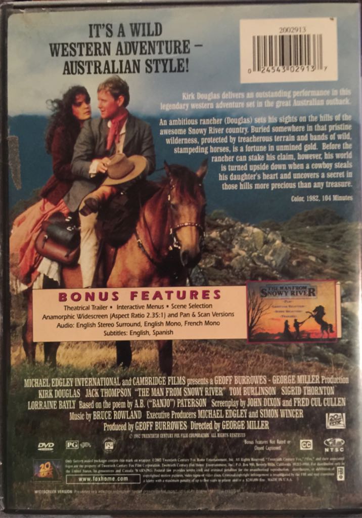 Man from Snowy River, The DVD movie collectible [Barcode 024543029137] - Main Image 2