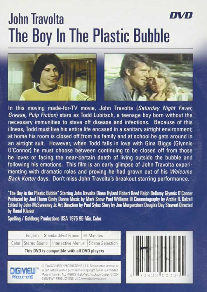 The Boy in the Plastic Bubble DVD movie collectible [Barcode 011891980463] - Main Image 2