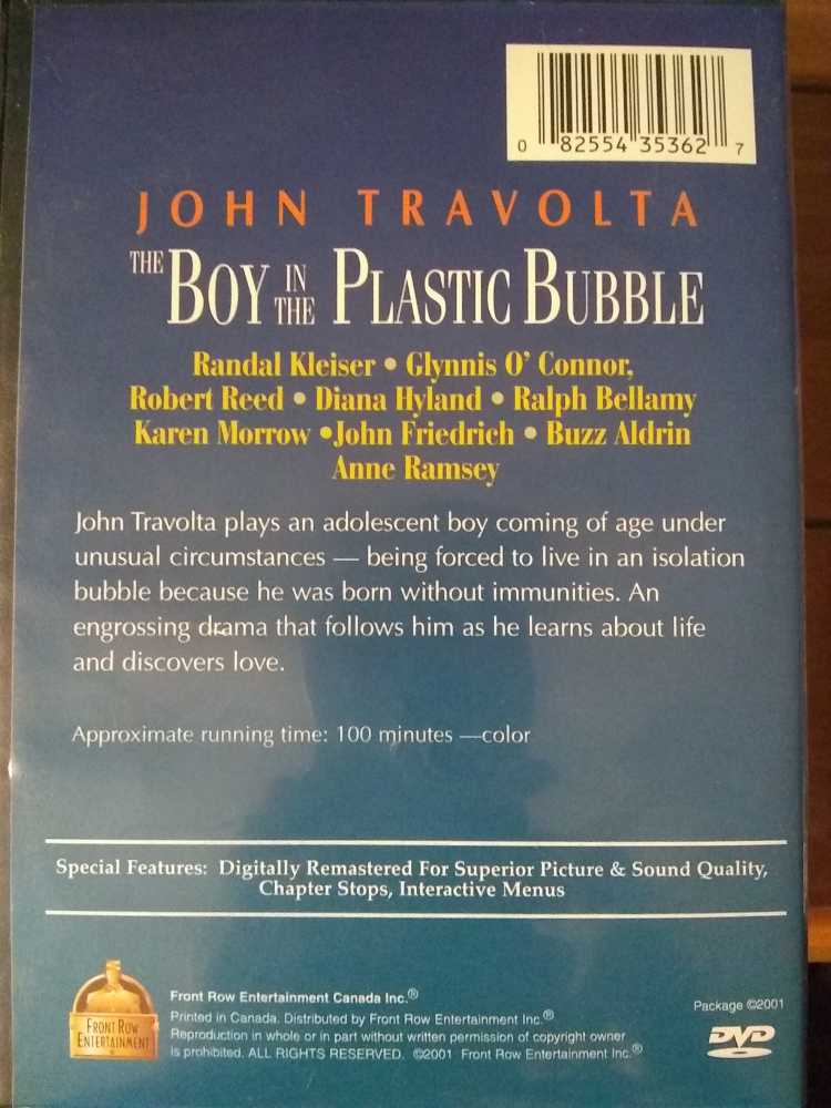 Boy in the Plastic Bubble, The DVD movie collectible [Barcode 082554353627] - Main Image 2