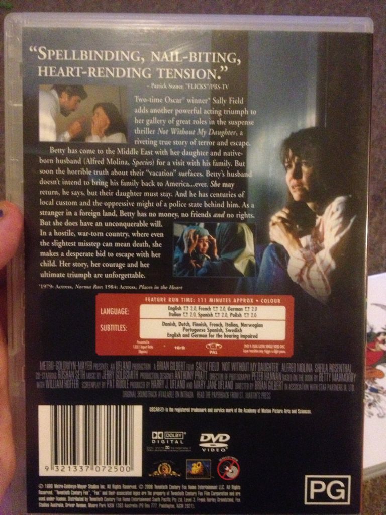 Not Without My Daughter DVD movie collectible [Barcode 9321337072500] - Main Image 2