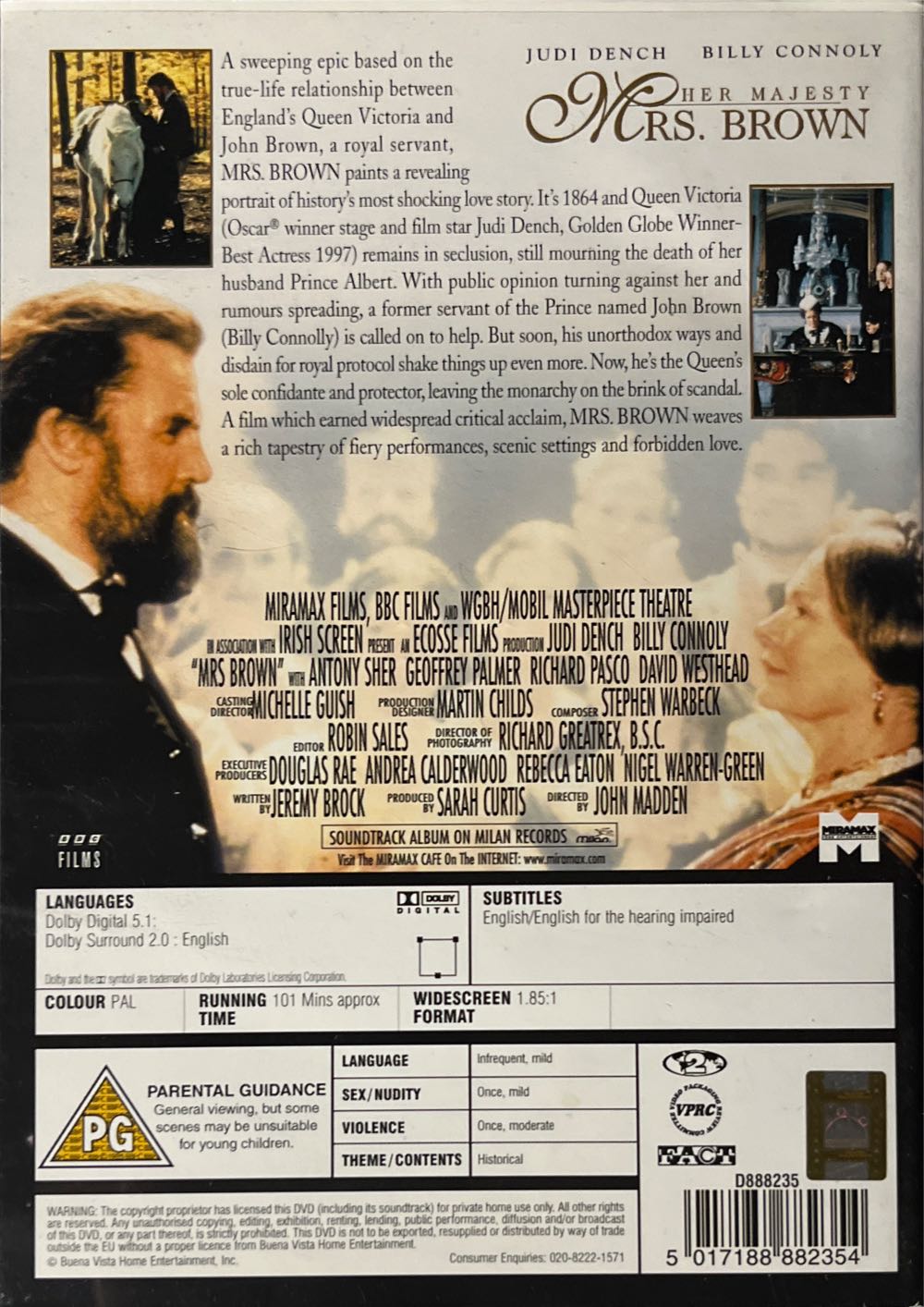 Mrs. Brown (1997) DVD DVD movie collectible [Barcode 5017188882354] - Main Image 2