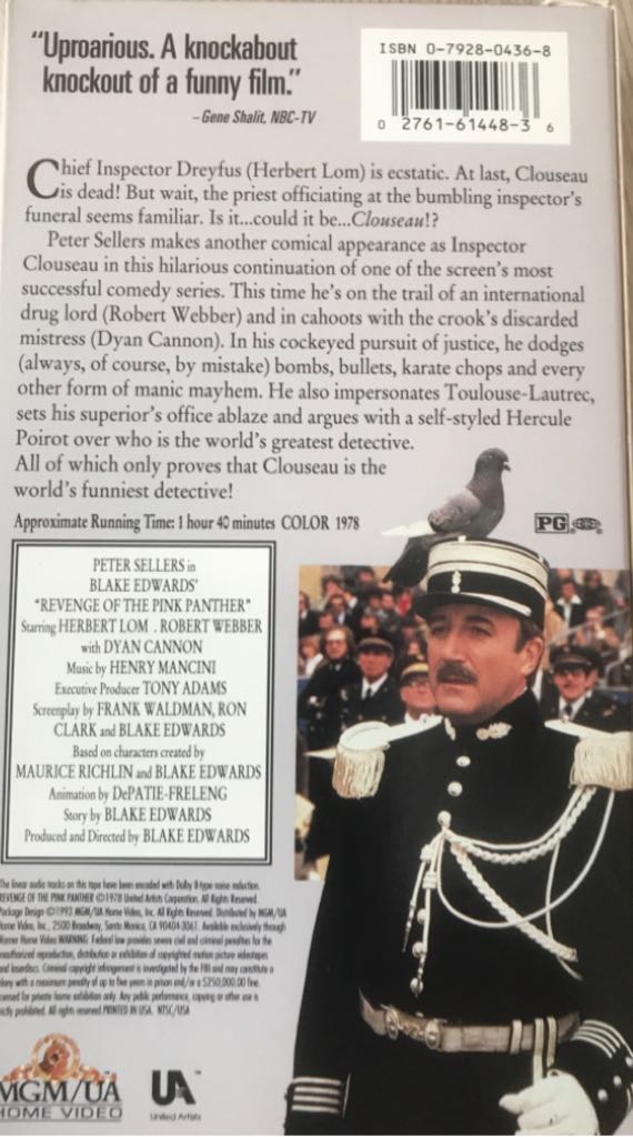Revenge of the Pink Panther VHS movie collectible [Barcode 027616144836] - Main Image 2