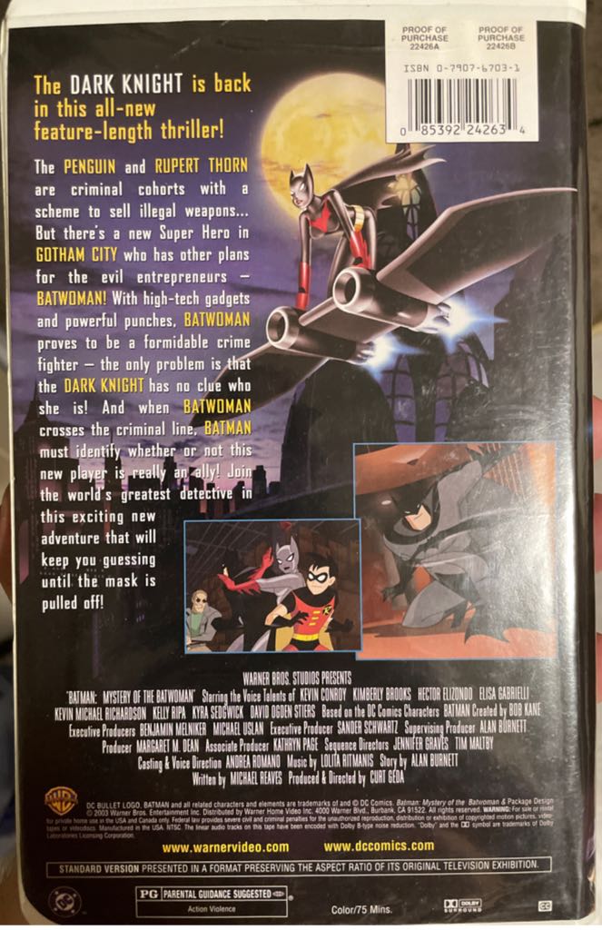 Batman: Mystery of the Batwoman VHS movie collectible [Barcode 085392242634] - Main Image 2