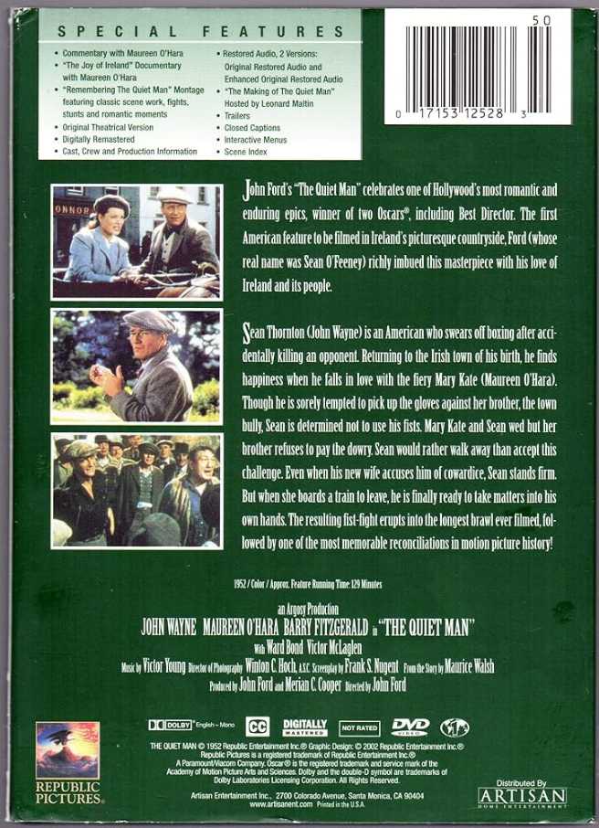 The Quiet Man DVD movie collectible [Barcode 017153100518] - Main Image 4