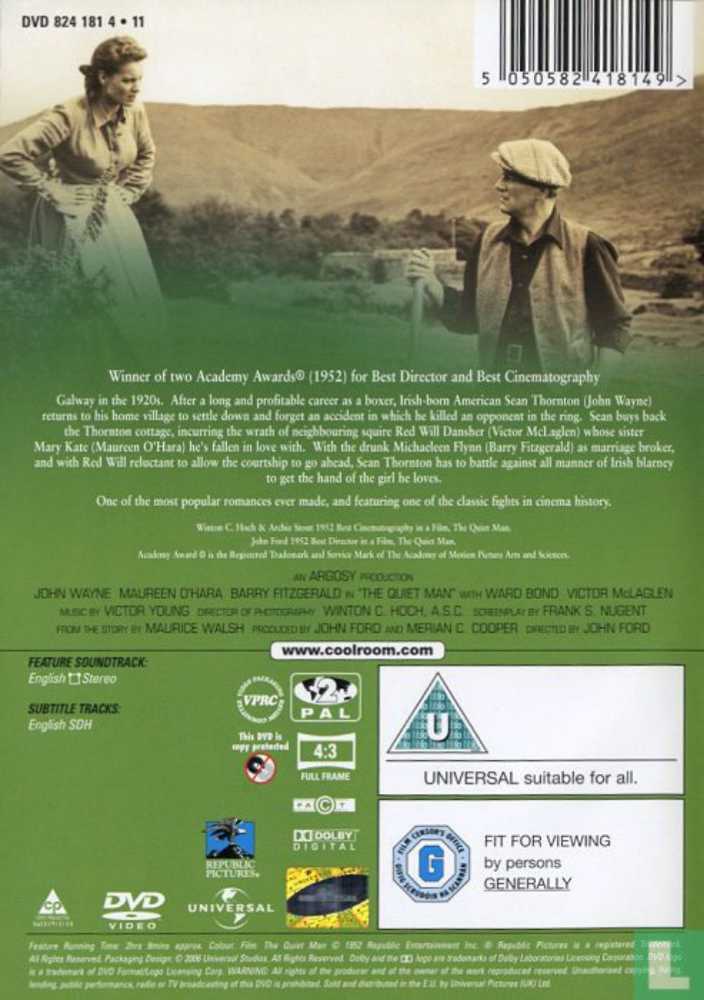 The Quiet Man (DVD)  DVD movie collectible [Barcode 044006189420] - Main Image 2