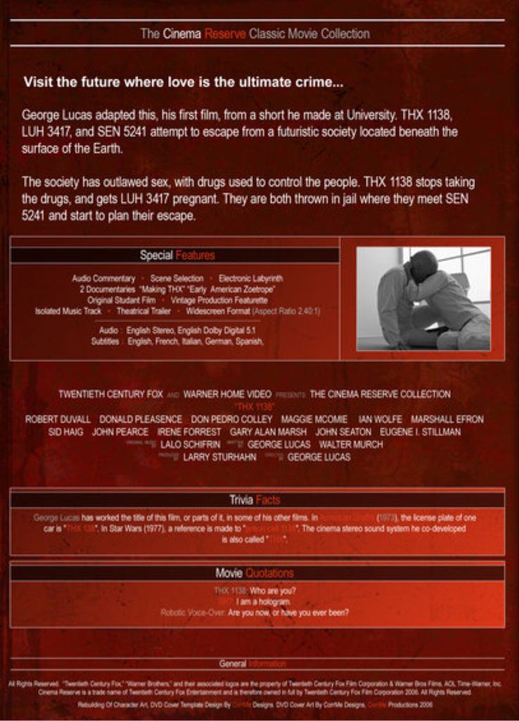 THX 1138 DVD-R movie collectible - Main Image 2