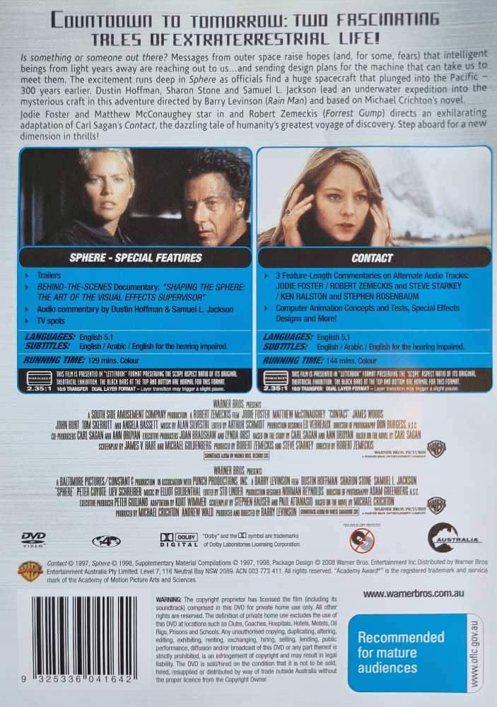 Sphere DVD movie collectible [Barcode 7321950153312] - Main Image 2