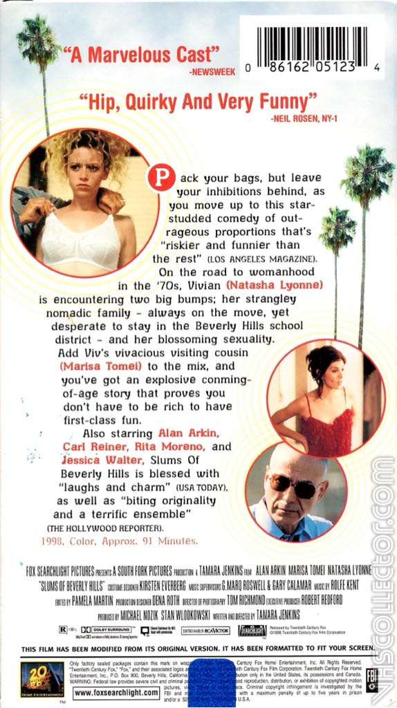 Slums of Beverly Hills VHS movie collectible [Barcode 670392000065] - Main Image 2