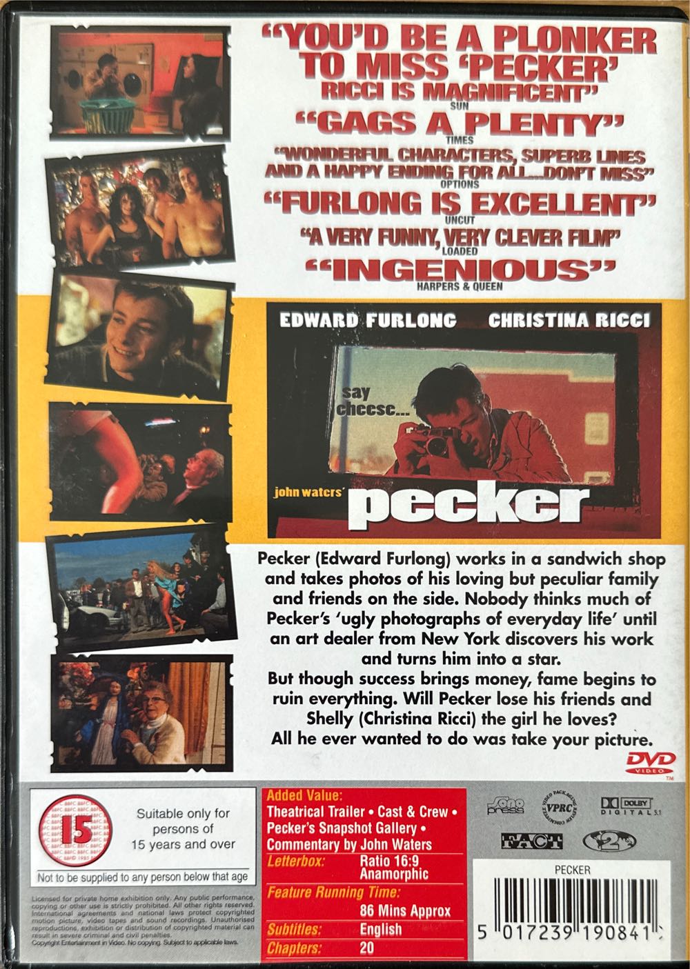 Pecker DVD movie collectible [Barcode 5017239190841] - Main Image 2