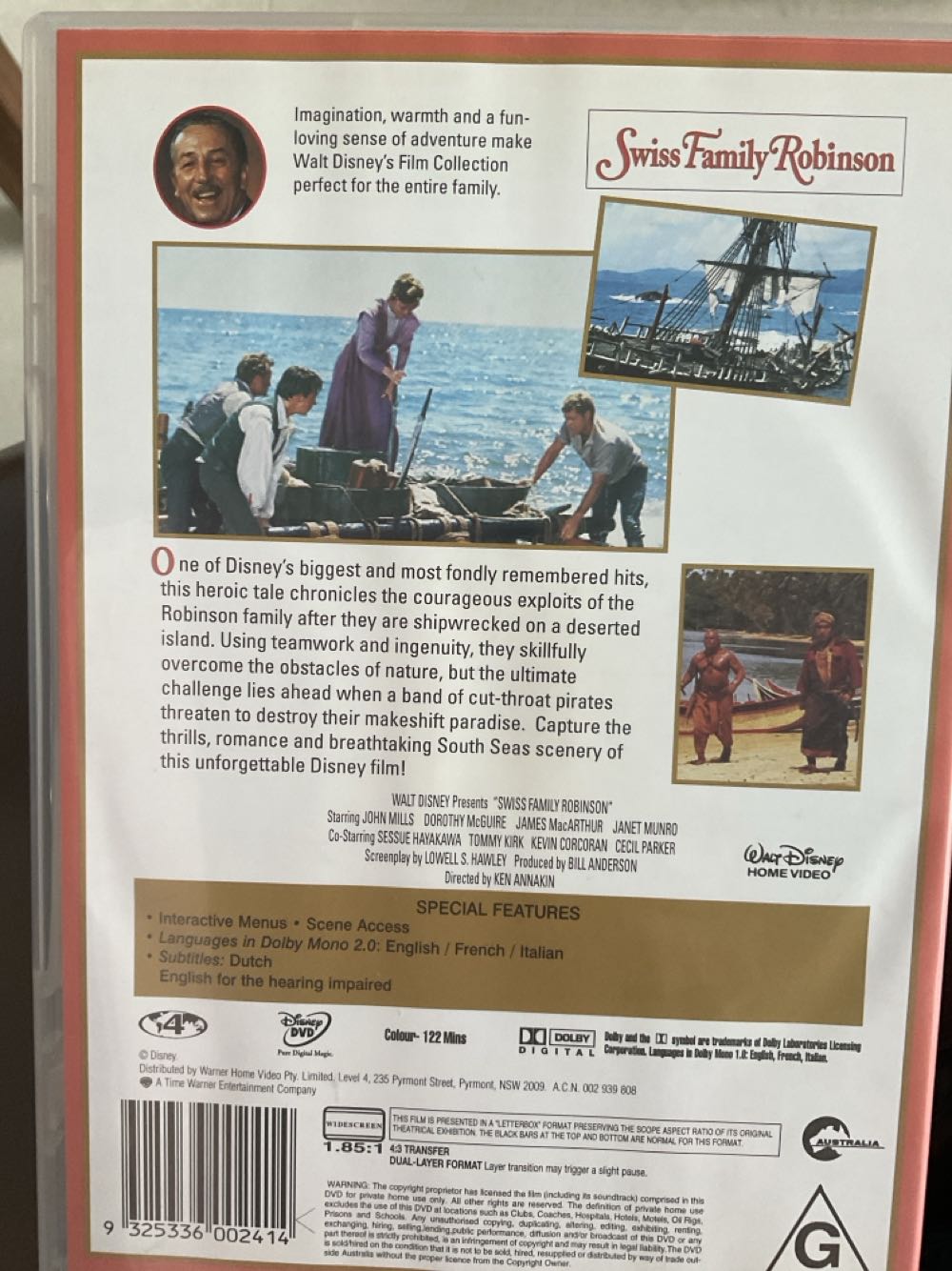 Swiss Family Robinson DVD movie collectible [Barcode 9325336002414] - Main Image 3