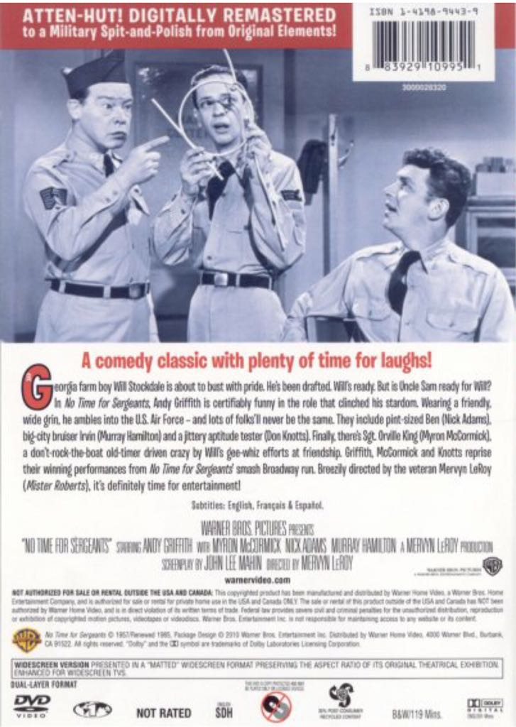 No Time for Sergeants DVD movie collectible [Barcode 883929109951] - Main Image 2