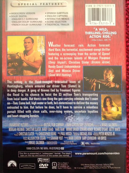 Hard Rain DVD movie collectible [Barcode 097363321378] - Main Image 2