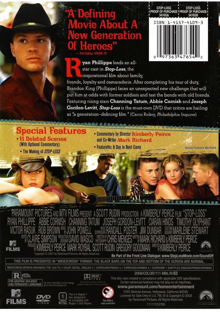 Stop-Loss DVD movie collectible [Barcode 097363476566] - Main Image 2