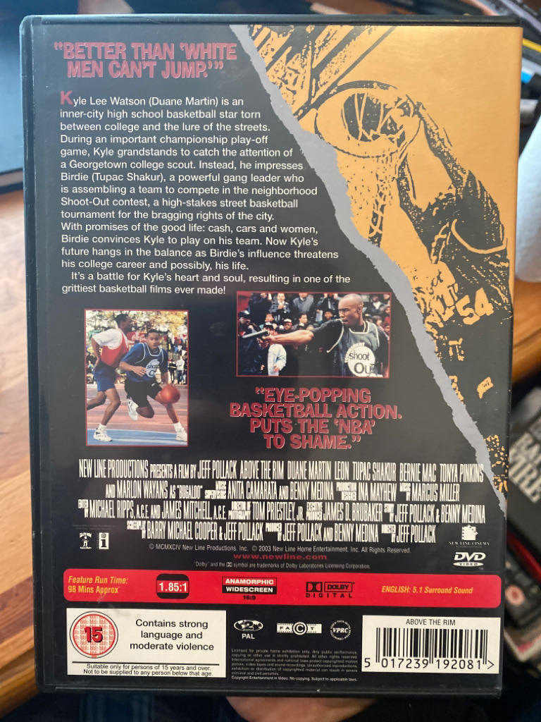 Above The Rim DVD movie collectible [Barcode 5017239192081] - Main Image 2