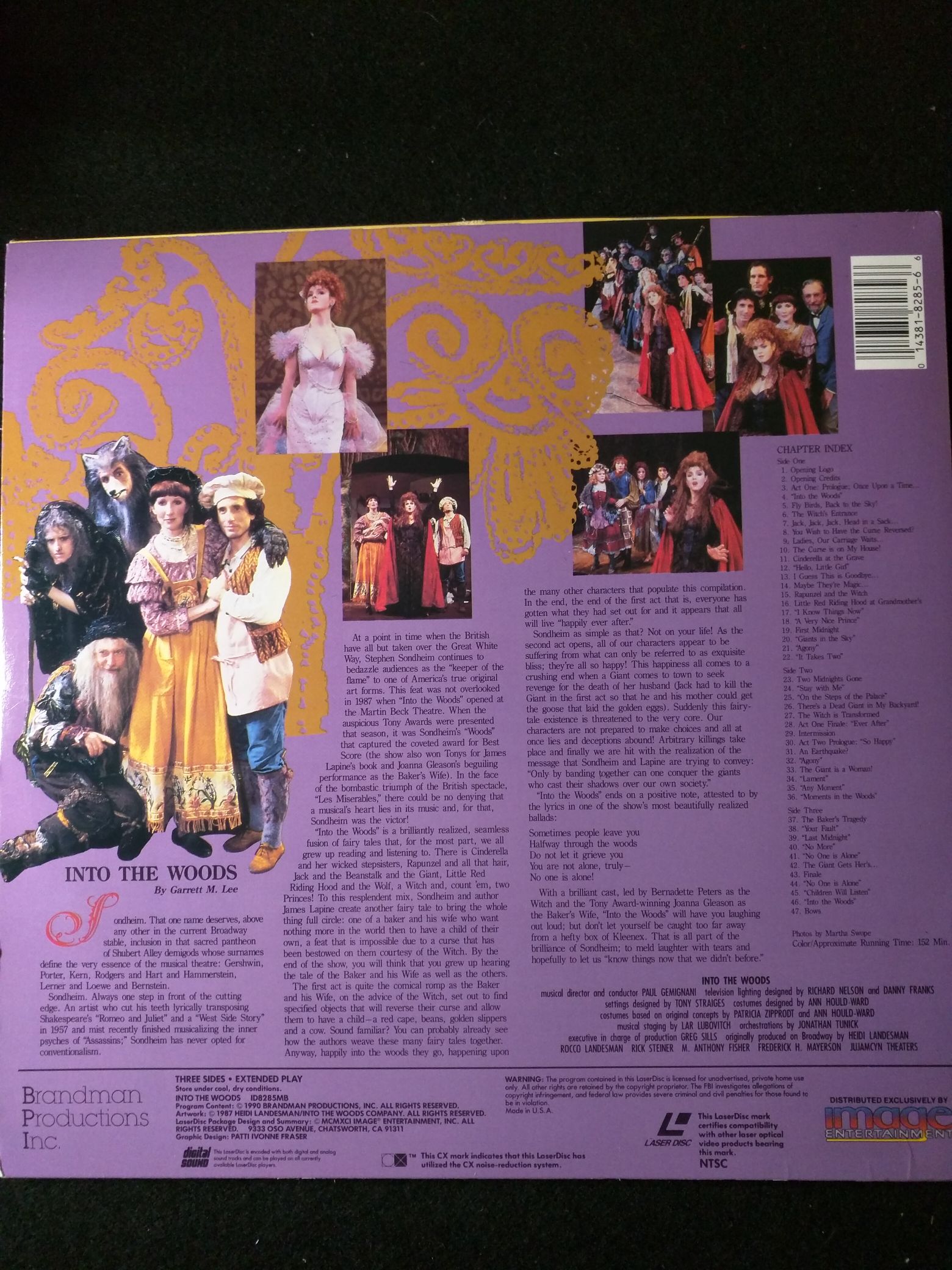 Into the Woods Laser Disc movie collectible [Barcode 014381828566] - Main Image 2