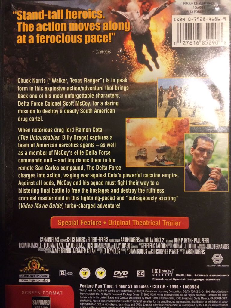 Delta Force 2 (VHS) DVD movie collectible [Barcode 084281000089] - Main Image 2