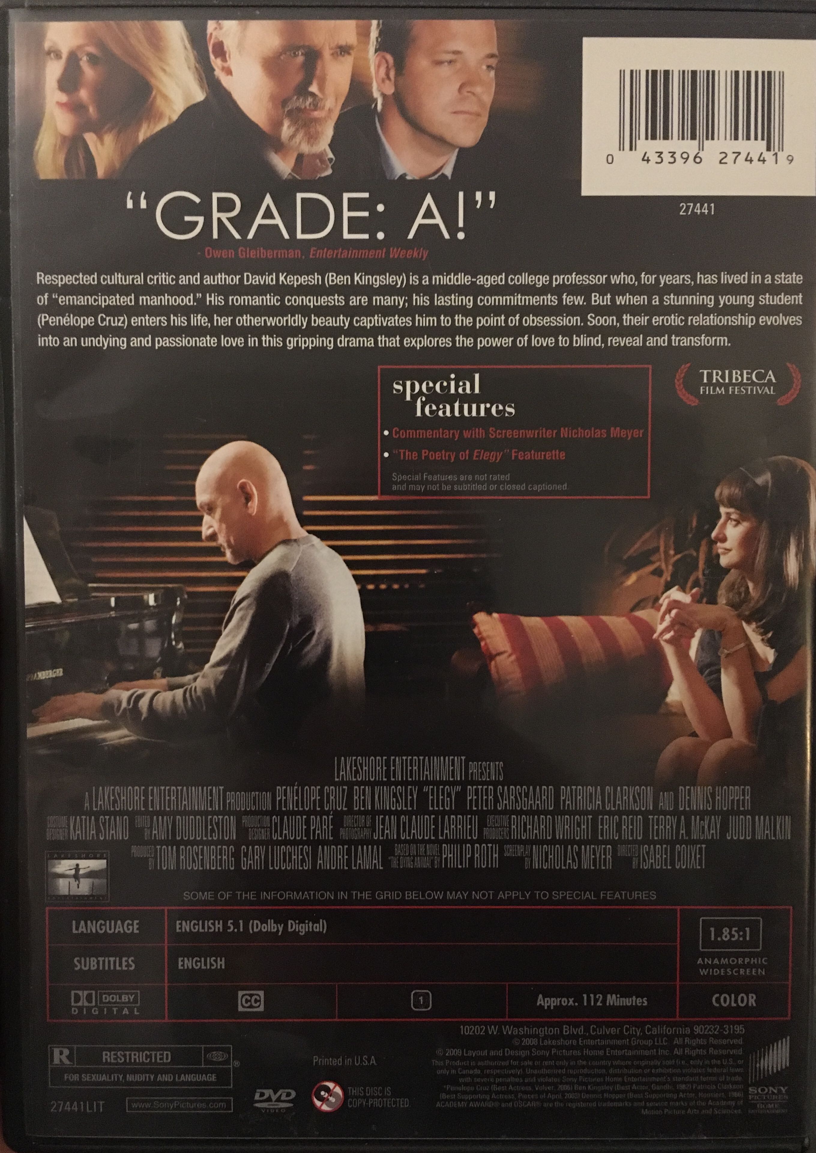 Elegy DVD movie collectible [Barcode 043396274419] - Main Image 2