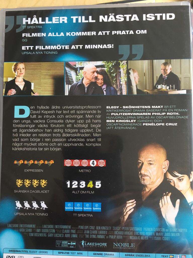 Elegy Blu-ray movie collectible [Barcode 7350019707906] - Main Image 2