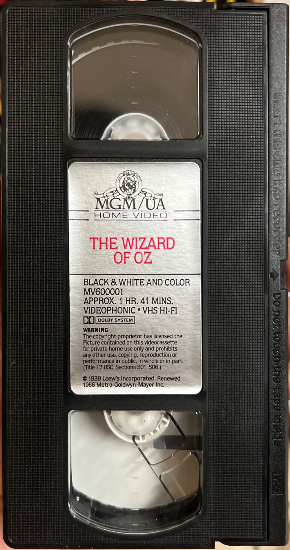 The Wizard of Oz/ Front Cover Book VHS movie collectible [Barcode 027616000132] - Main Image 4