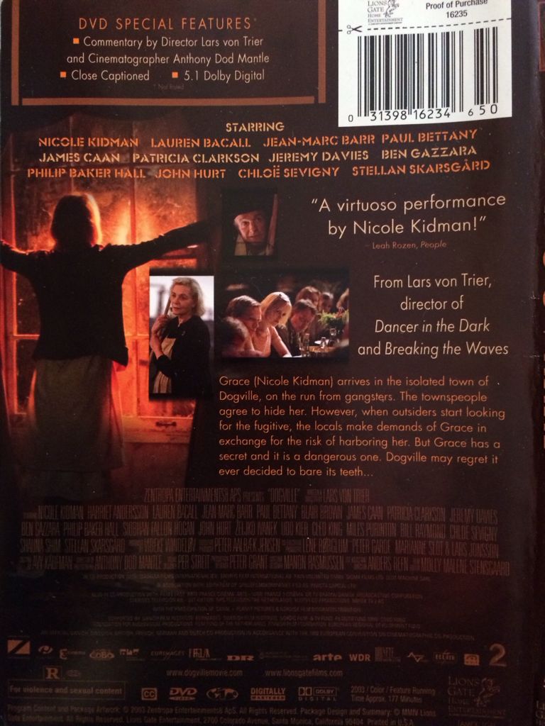 Dogville DVD movie collectible [Barcode 031398162346] - Main Image 2