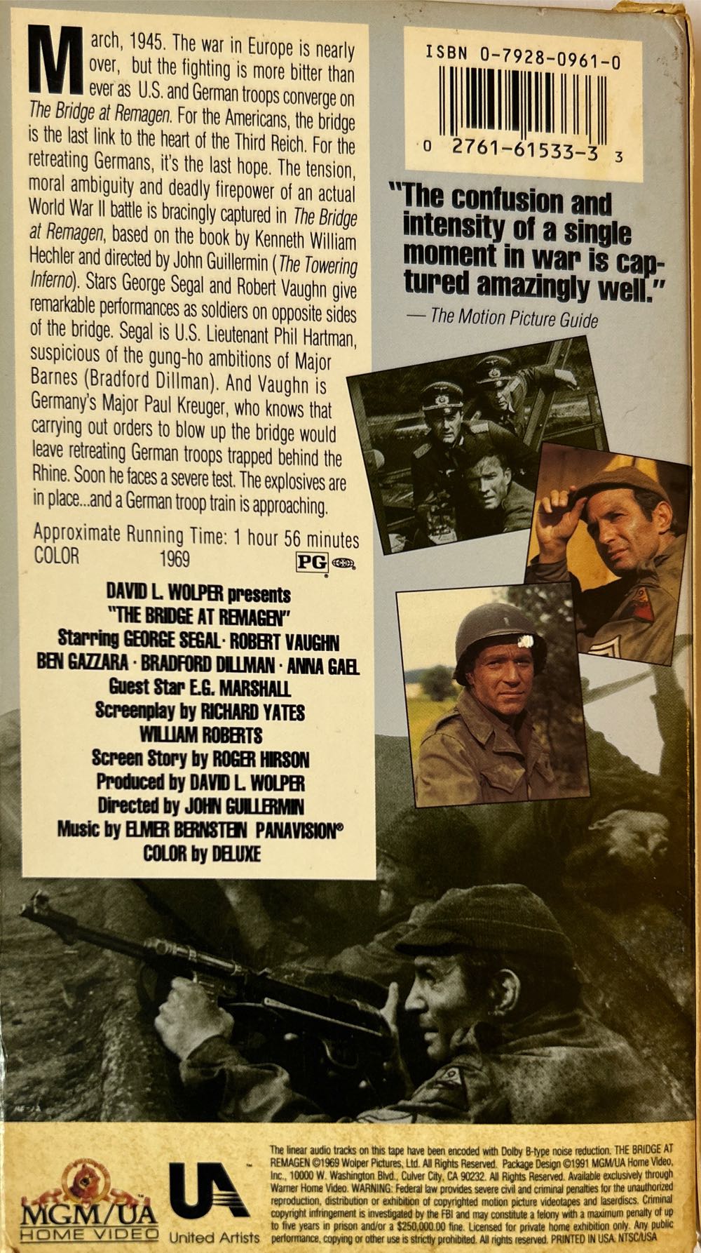 The Bridge at Remagen VHS movie collectible [Barcode 027616153333] - Main Image 2