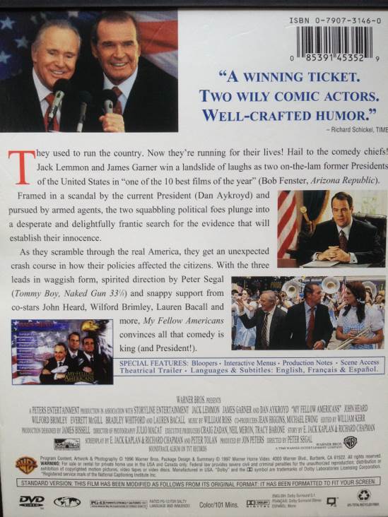 My Fellow Americans DVD movie collectible [Barcode 085391453529] - Main Image 2