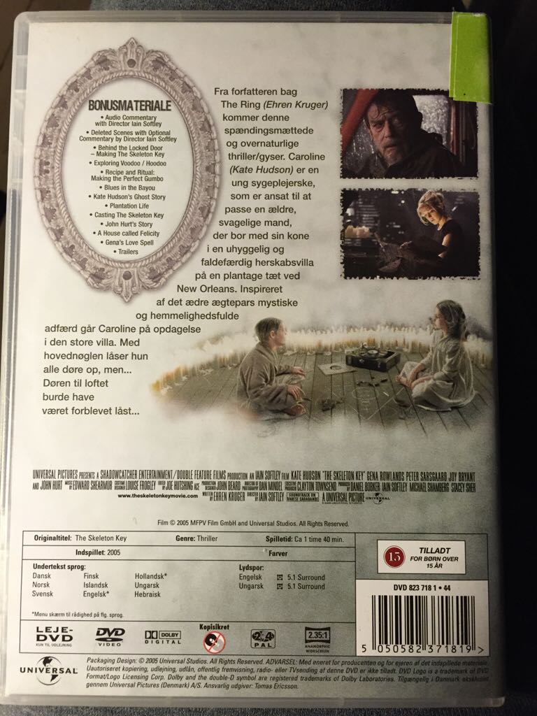 The Skeleton Key DVD movie collectible [Barcode 5050582371819] - Main Image 2