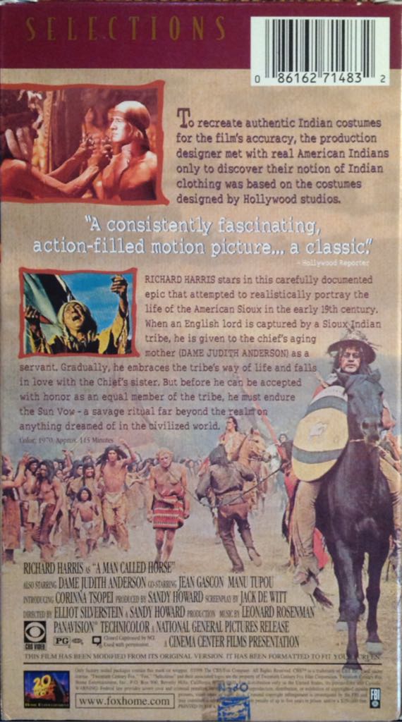 Man Called Horse,A (1970) VHS movie collectible [Barcode 086162714832] - Main Image 2