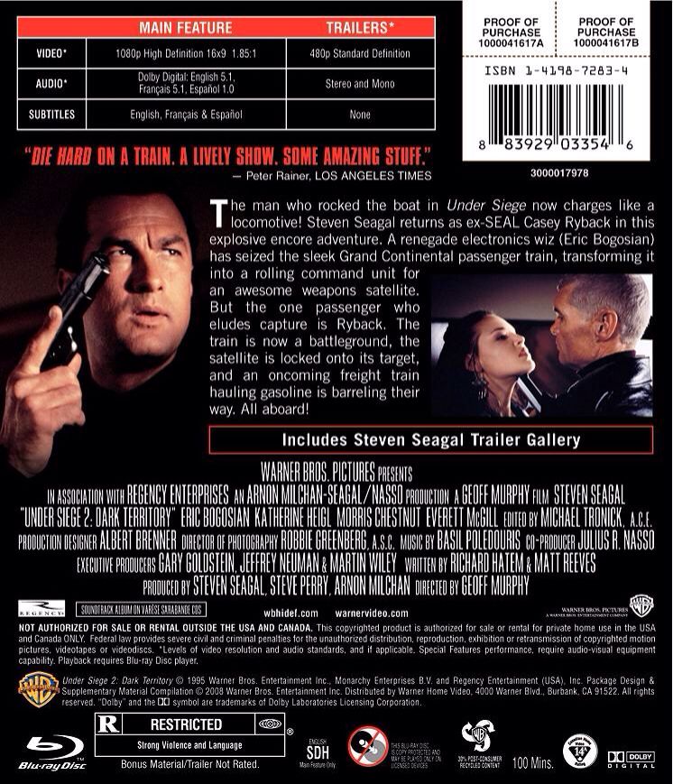 Under Siege 2: Dark Territory Blu-ray movie collectible - Main Image 2