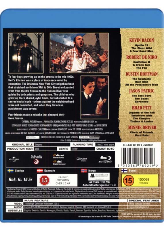 Sleepers Blu-ray movie collectible [Barcode 5050582789249] - Main Image 2