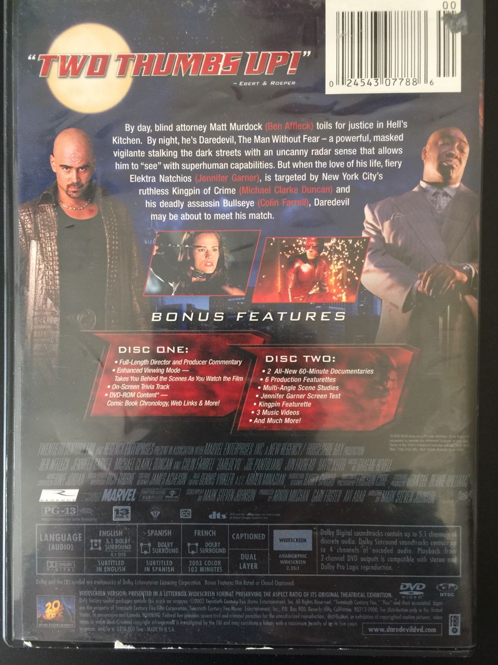 Daredevil DVD movie collectible [Barcode 024543077886] - Main Image 3