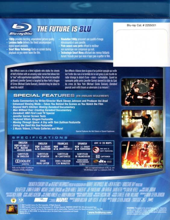 Daredevil Blu-ray movie collectible [Barcode 024543550013] - Main Image 2