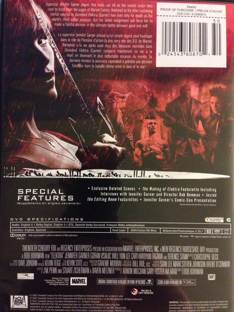 Elektra DVD movie collectible [Barcode 024543808701] - Main Image 2